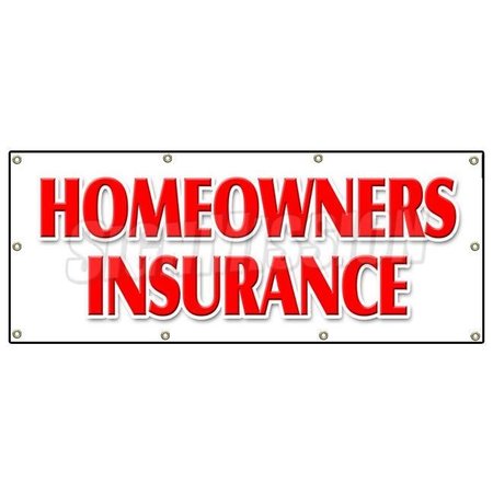 HOMEOWNERS INSURANCE BANNER SIGN home owners house building apts -  SIGNMISSION, B-96 Homeowners Insurance